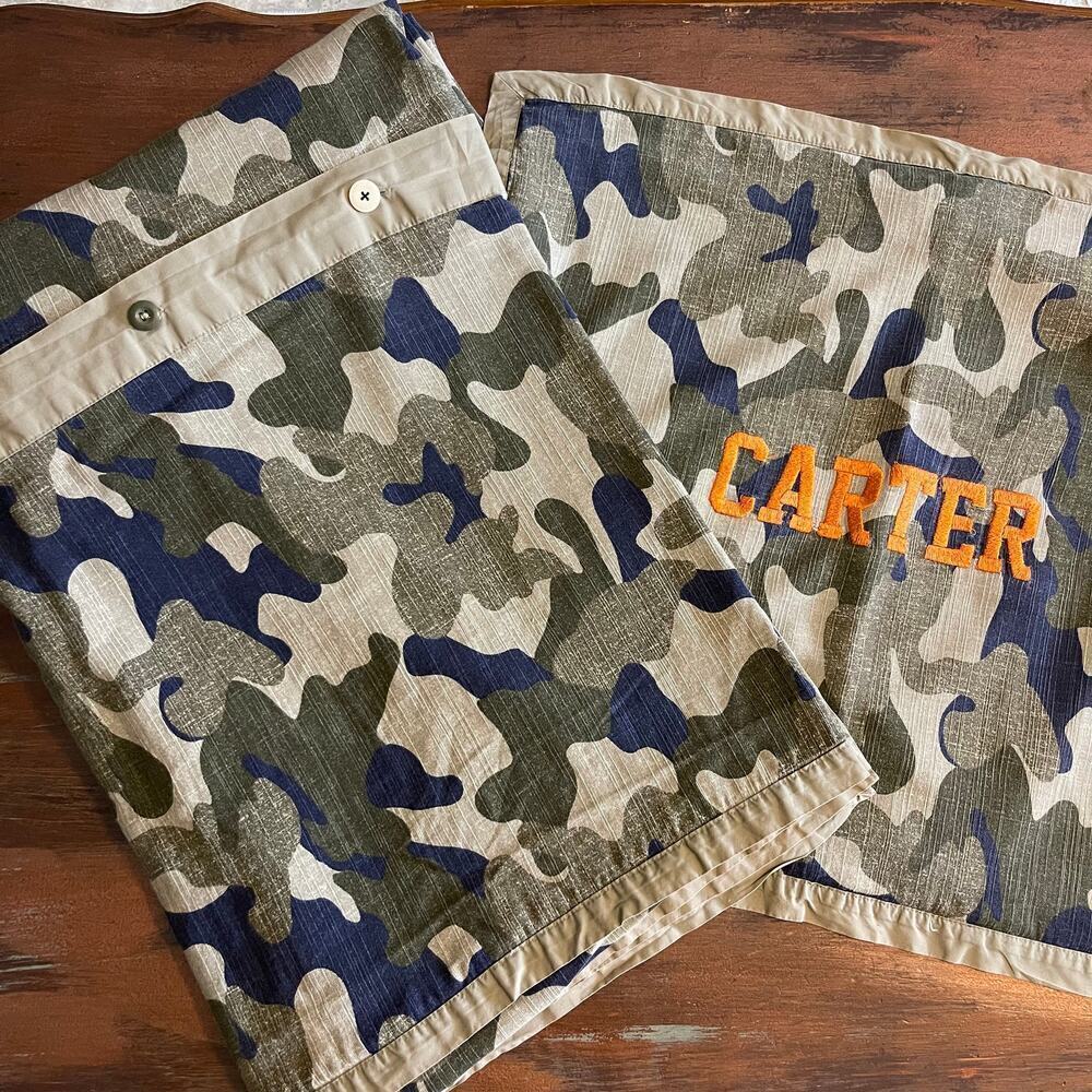 Pottery Barn Kids Camouflage Duvet Cover + Sham 85 x 64"